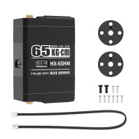 Hiwonder HX-65HM Magnetic Encoder Bus Servo 65KG Servo with Dual Output Shafts, Three Ports & Feedback