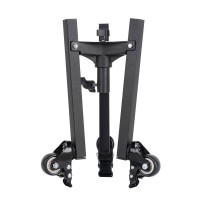 Heavy-duty Ground Light Bracket Folding Lamp Holder with Mobile Wheels for Photostudio Live Streaming Lighting