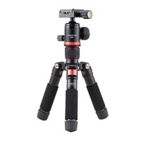 Black GT225A+QB02 Desktop Photography Tripod + Gimbal Kit Portable Cellphone Live Streaming Holder