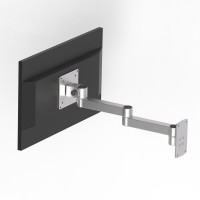 XSZ02 Aluminum Alloy Monitor Bracket Wall Mount Flexible Monitor Holder with 10KG Load Capacity (Dual Rotating Arms)