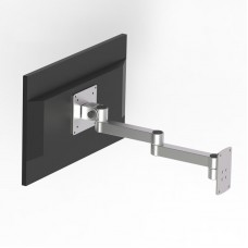 XSZ02 Aluminum Alloy Monitor Bracket Wall Mount Flexible Monitor Holder with 10KG Load Capacity (Dual Rotating Arms)