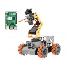Hiwonder MasterPi Smart Car 4DOF AI Vision Robotic Arm Comes with Raspberry Pi 5 Mainboard (4GB)
