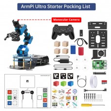 Hiwonder ArmPi Ultra Robot Arm Starter Version w/ Monocular Camera, Raspberry Pi 5 (4GB) & SD Card