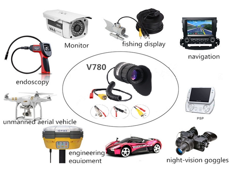 V780 HeadMounted Display 0.5" OLED 12X Viewfinder Magnifier for Night