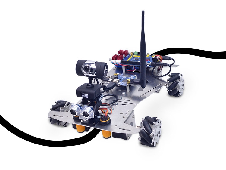 4WD WiFi Smart Robot Car Kit Camera 640*480 60mm Mecanum Wheels