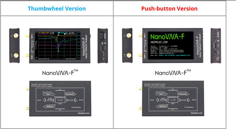 NanoVNA-F 10K-1500MHz Vector Network/Antenna Analyzer 4.3" IPS Button Version US 