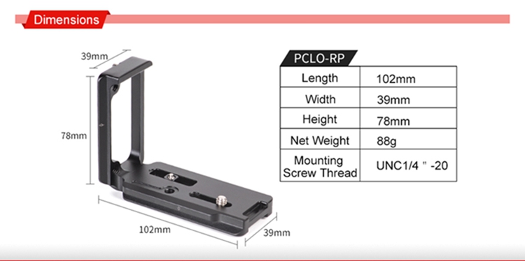 PCLO-RP Camera L Bracket Photography L Plate Bracket Quick Release ...