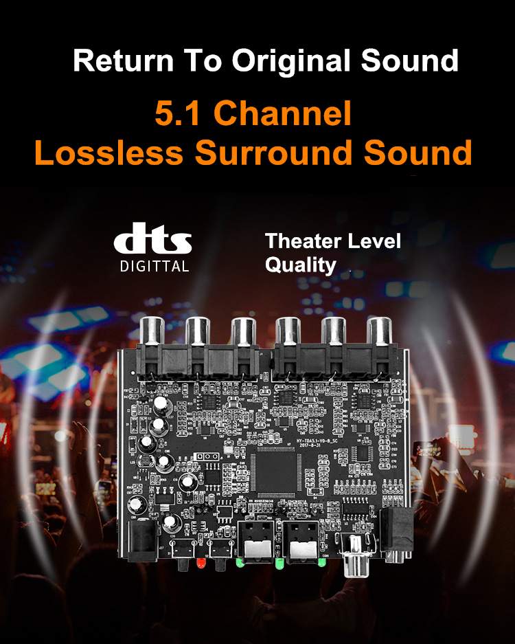 5.1 Audio Decoder Board DAC Board Optical Coaxial to Analog