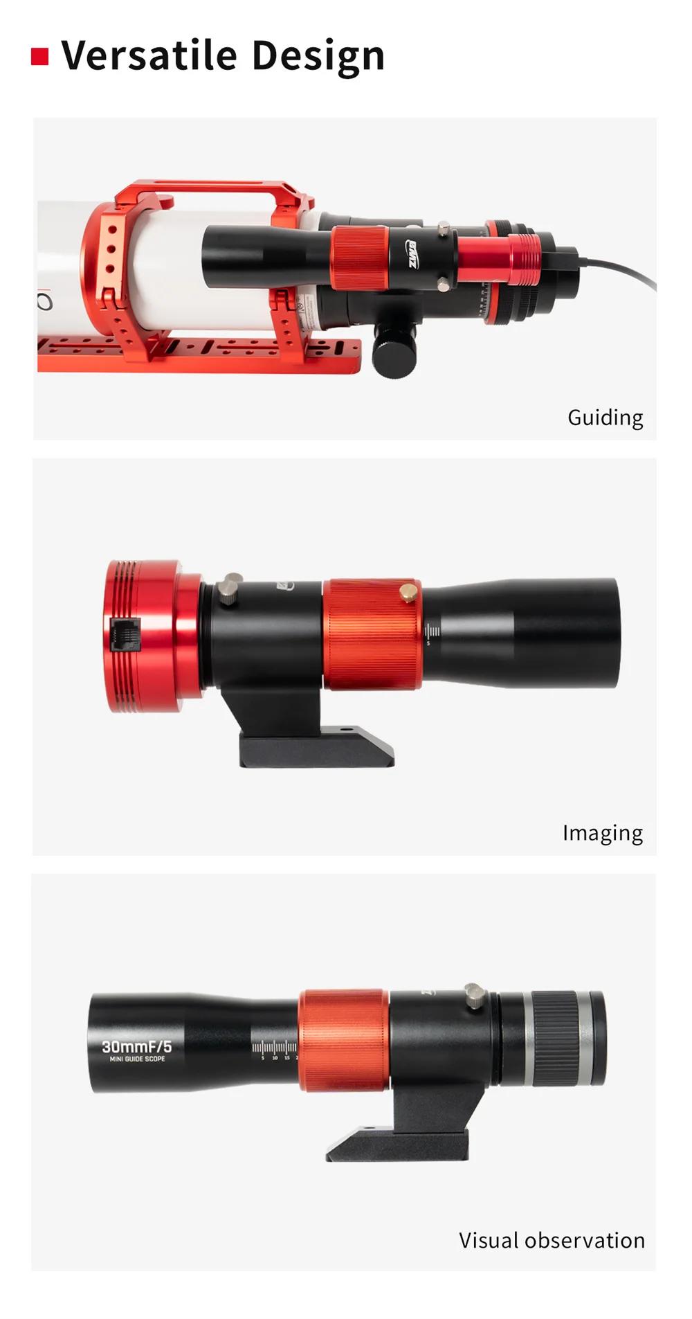 ZWO 30F5 ミニガイドスコープ mini guide scope ZWO 30F5 Mini Guide Scope ED APO – Mile High Astronomy
