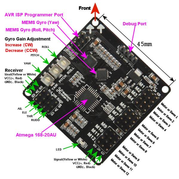 Flycam KK Board Blackboard Upgrade KKmulticopter V5.5 Controller Board 12  Rotors - Free Shipping - ThanksBuyer